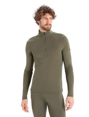 Loden Men's Icebreaker Merino 175 Everyday Long Sleeve Half Zip Thermal Top Base Layers | USA 1369NWYB